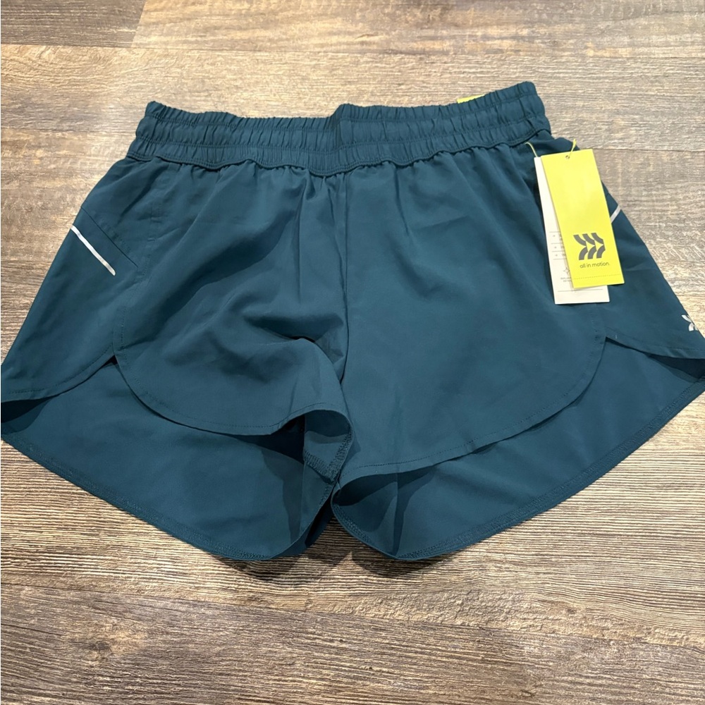 All in Motion Blue Athletic Shorts with Elastic Waistband